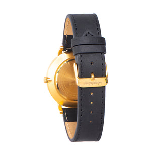 Florence black sandal wood watch gold