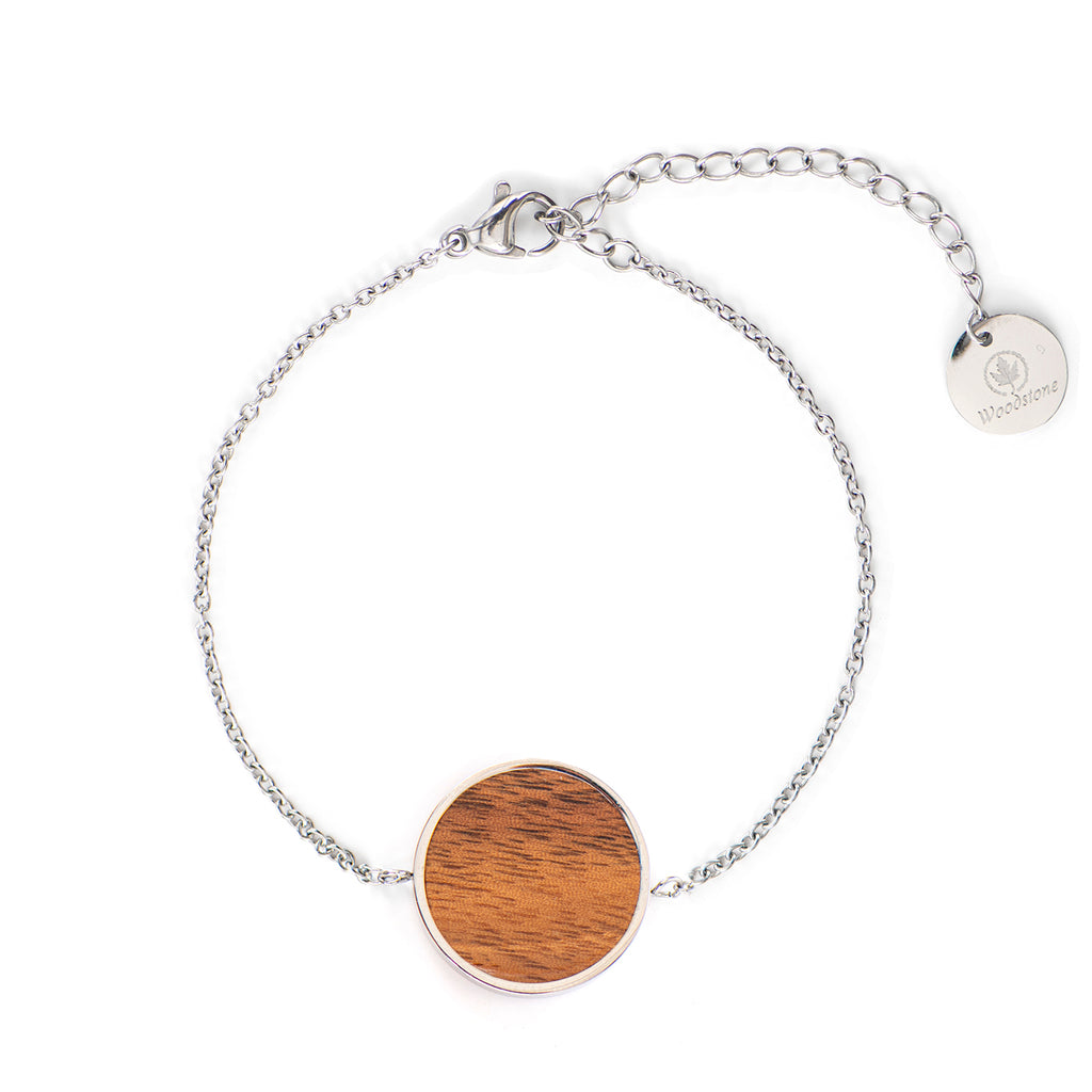 Daisy Walnut - Silver Bracelet