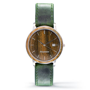 Florence green sandal wood watch silver